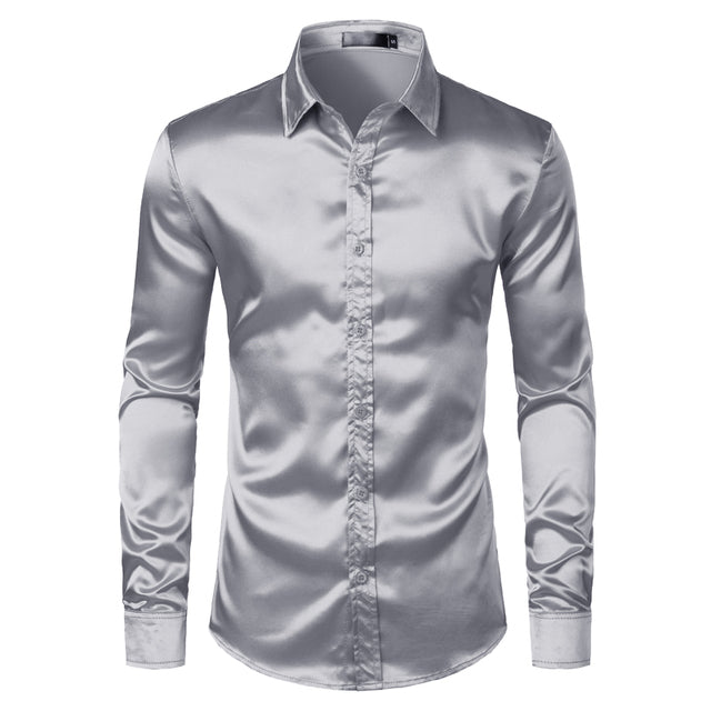 Men's lightweight slim fit long sleeve dress shirt in classic style