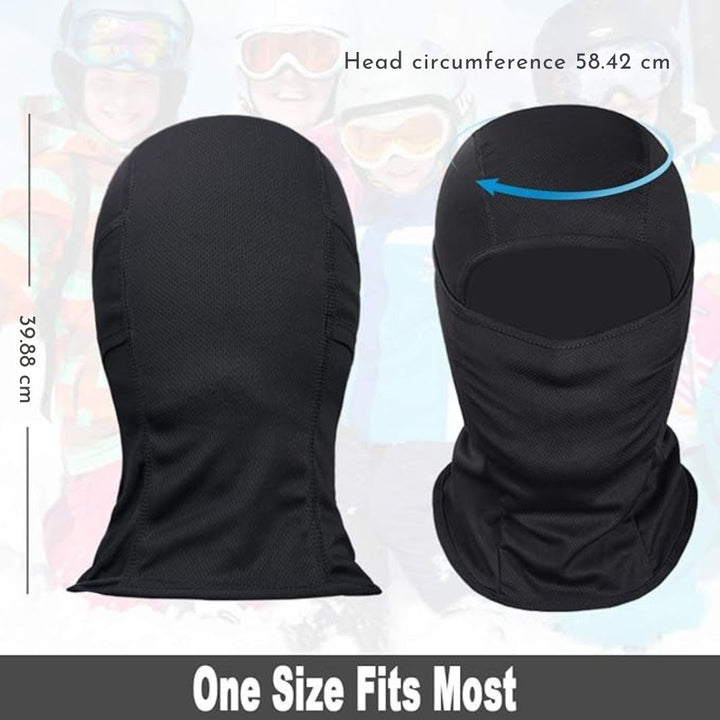 Versatile unisex balaclava ski mask folded neatly on a surface