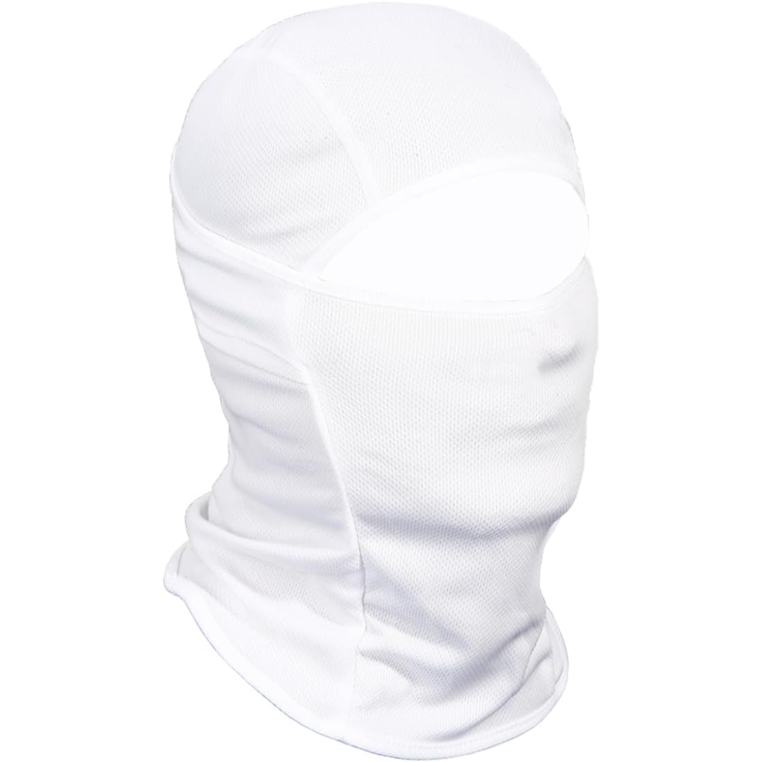 White breathable UV protection ski mask view