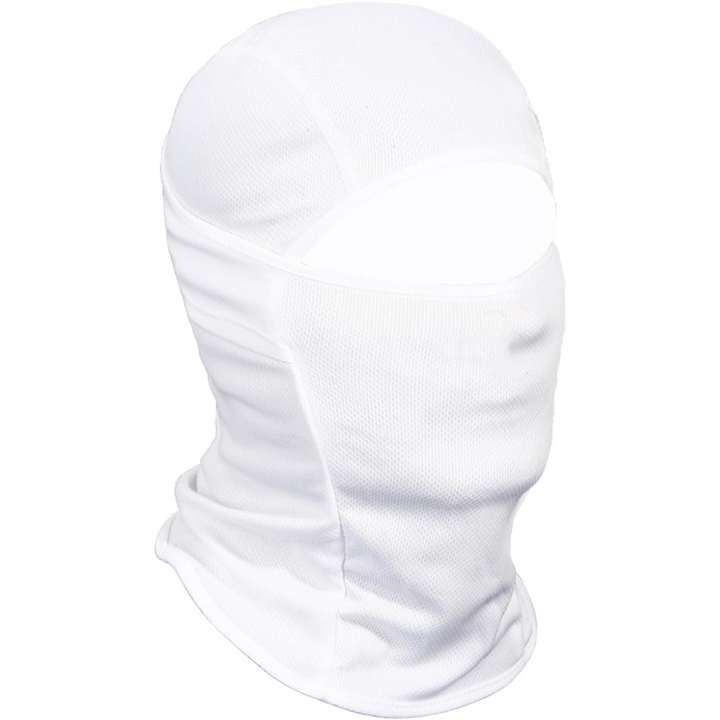 White breathable UV protection ski mask view