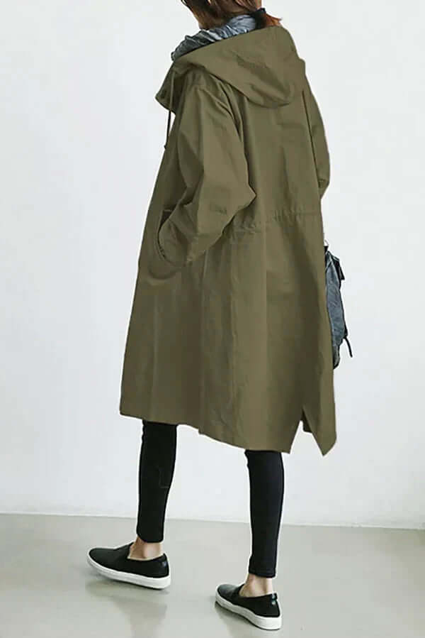 Close up fabric texture of lightweight waterproof womens rain cape