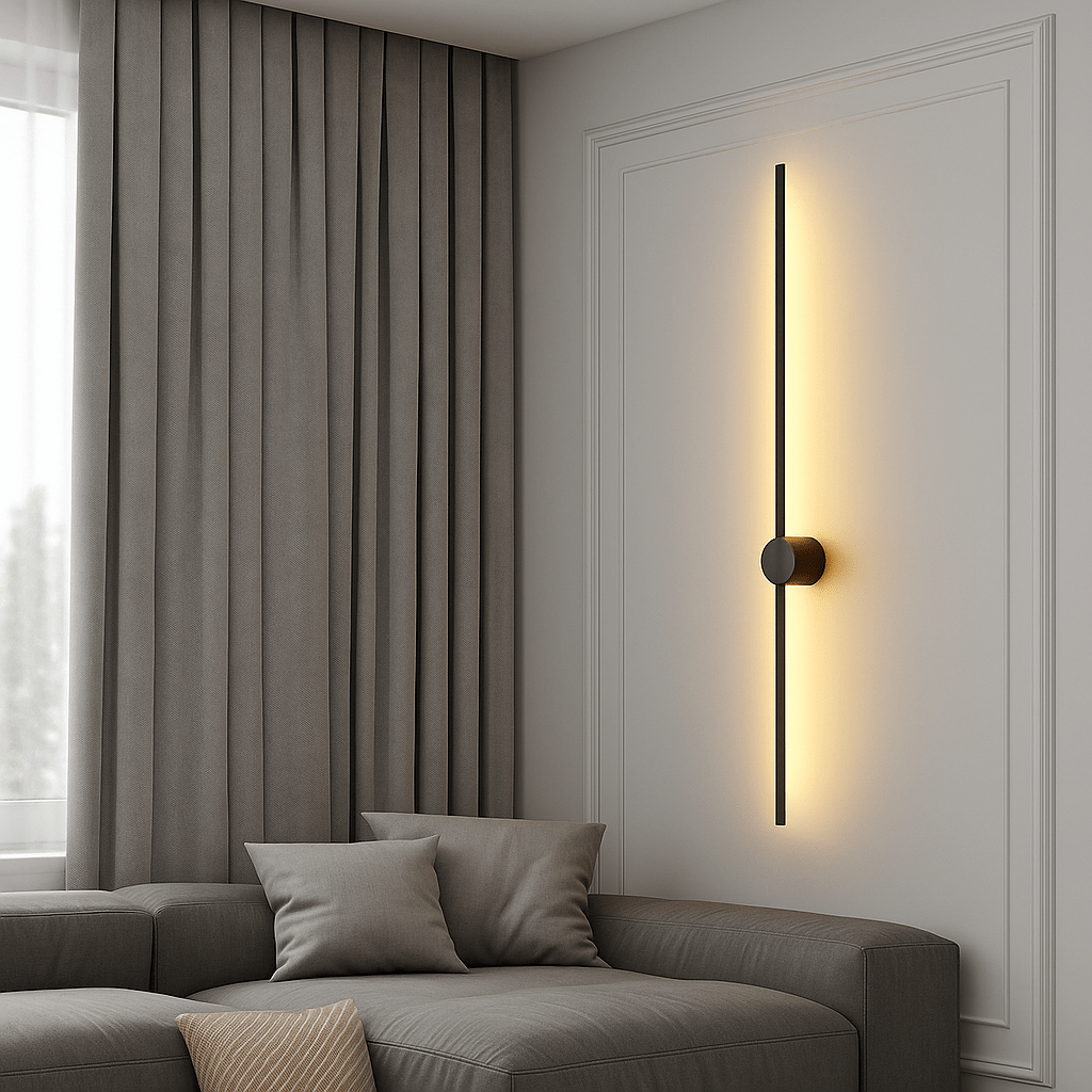 Sleek minimalist decor wall lamp featuring energy-efficient LED strip technology