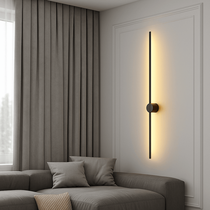 Sleek minimalist decor wall lamp featuring energy-efficient LED strip technology