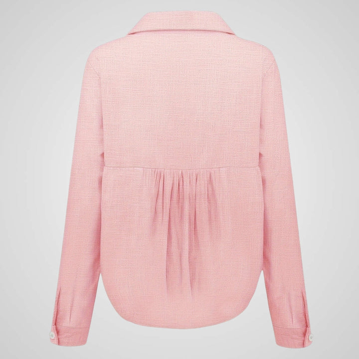 Back view of smart casual women's shirt ideal for versatile everyday styling