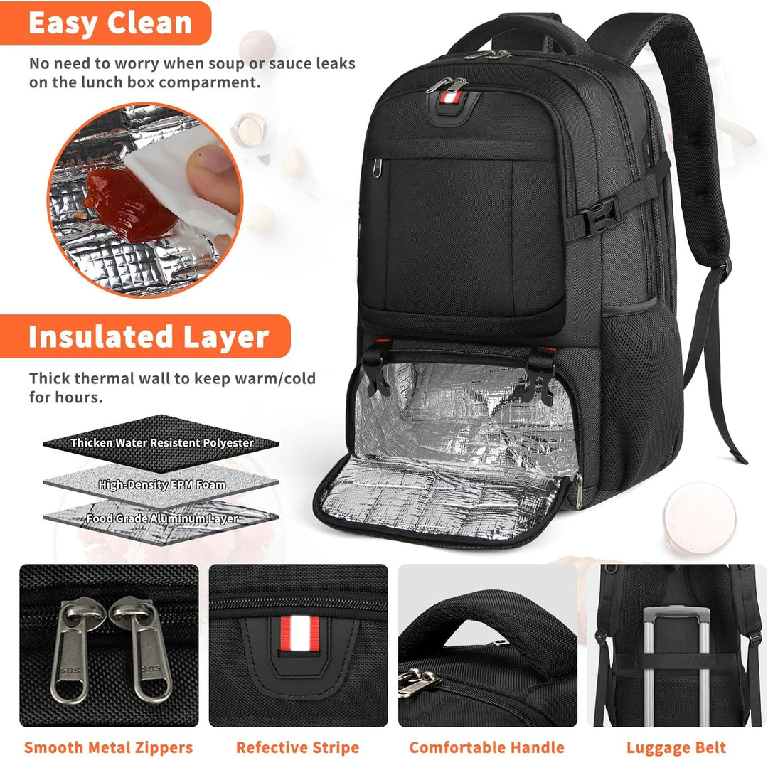 Unisex travel laptop backpack showing water-resistant exterior and heavy-duty zippers.