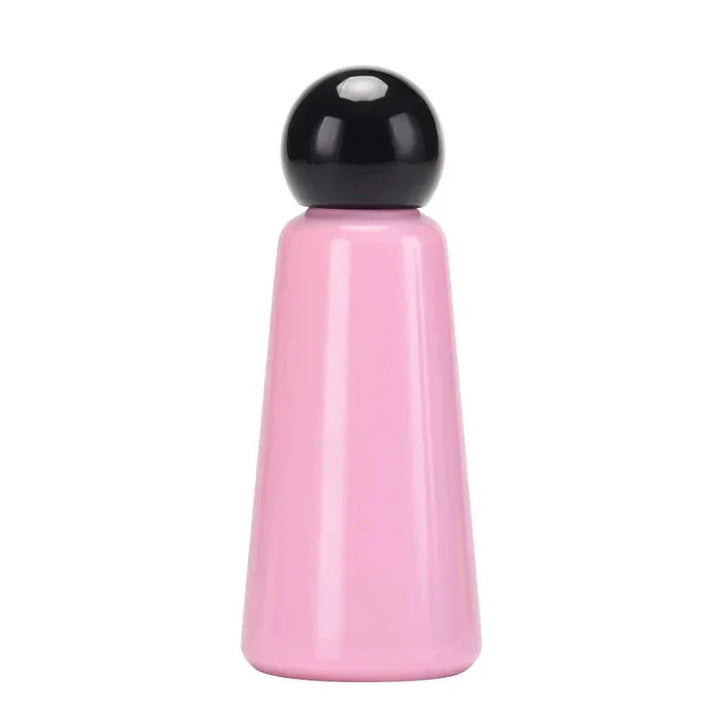 Pink and black insulated stainless steel water bottle