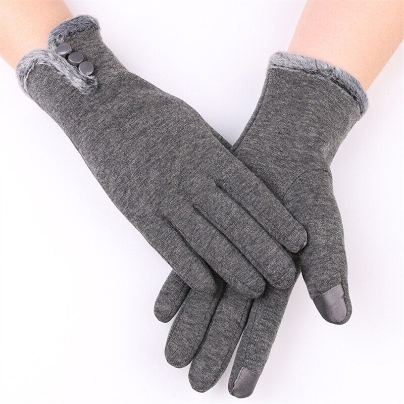 Grey touchscreen winter gloves designed for cold weather smartphone use