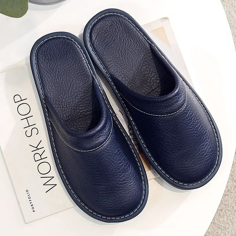 Detail shot of the soft lining inside the mens ergonomic loungewear slippers