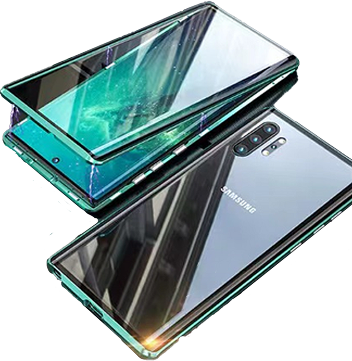 Heavy-duty magnetic phone case locked securely in closed position