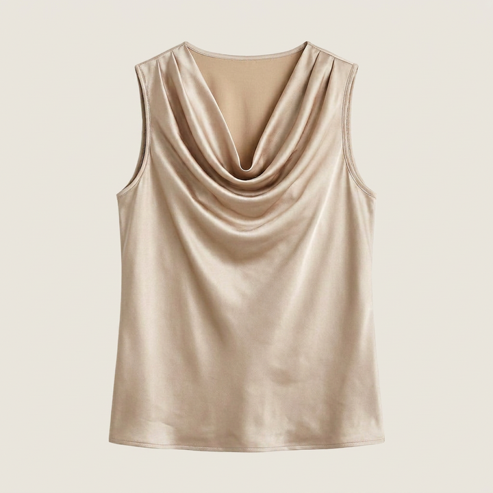 Versatile women's satin blouse styled for a sophisticated professional look