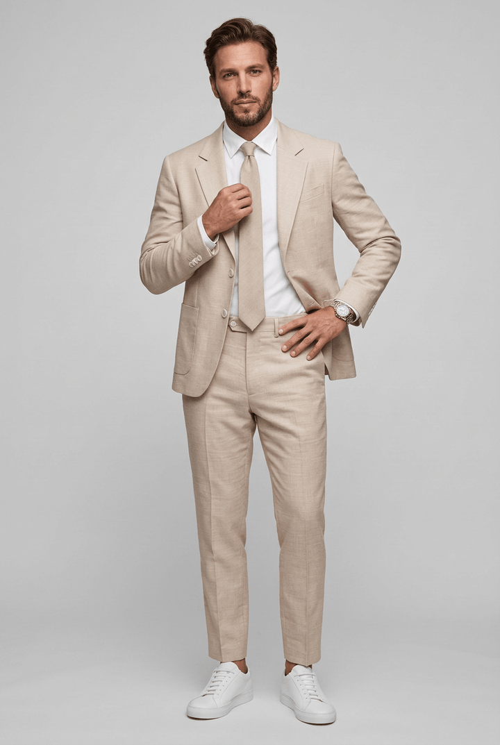 Interior lining and pocket detail of men's formal two-piece suit
