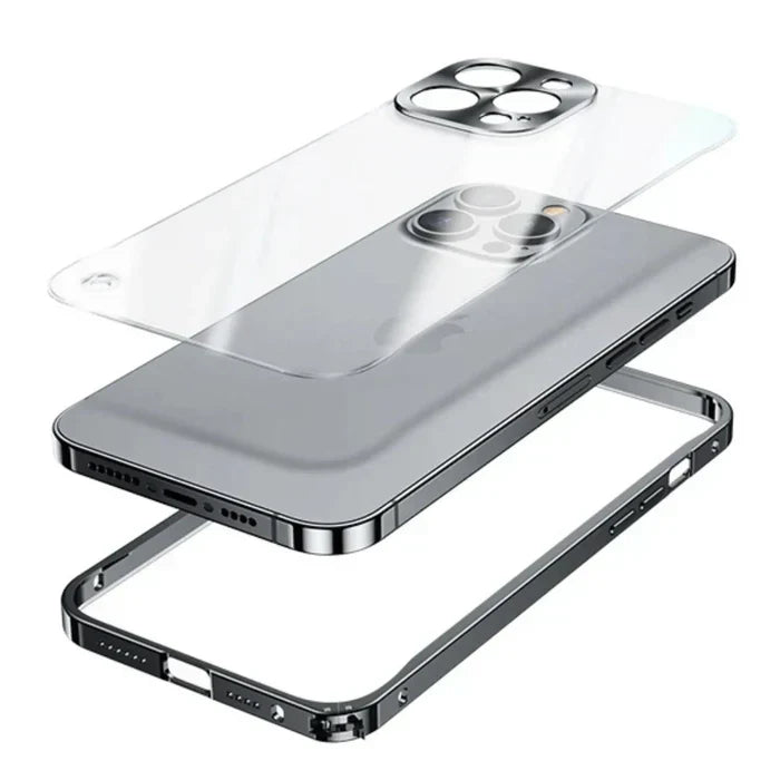 Close-up of reinforced corner drop protection on clear iPhone case