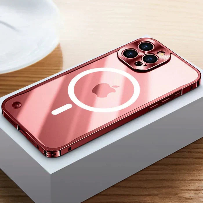 Transparent iPhone 15 protective cover with magnetic charging support