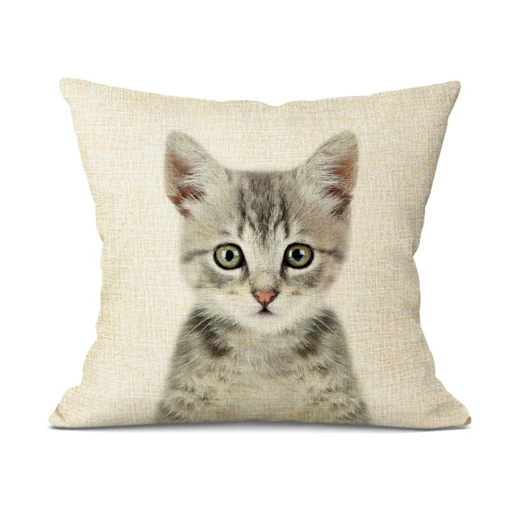 Detailed shot of stitching and hem on the animal cushion cover