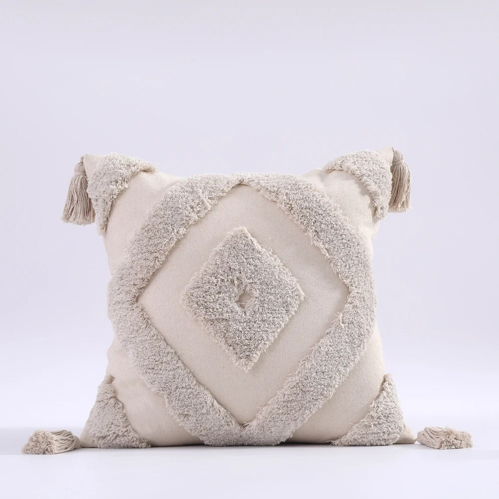 Modern boho throw pillow case with traditional Moroccan flair