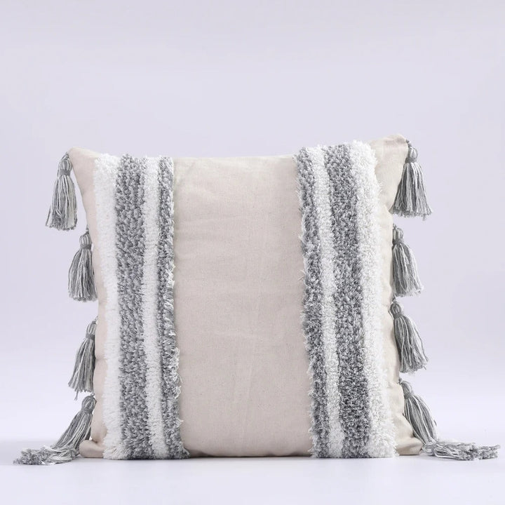 Geometric tufted cushion cover inspired by Moroccan patterns