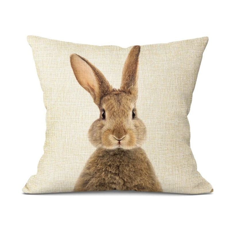 Kids room decor throw pillow cover with cute animal graphic accent