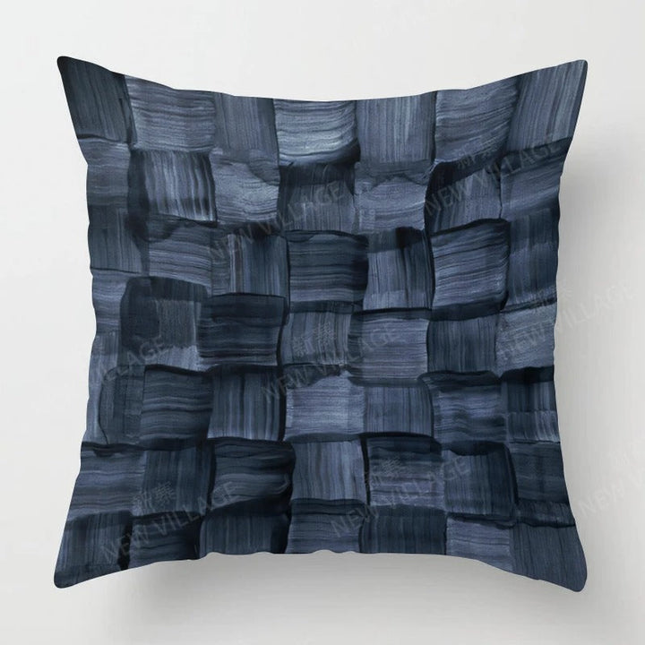 Detailed view of stitching on modern tricolor accent cushion cover [[lstfy-media:10]]
