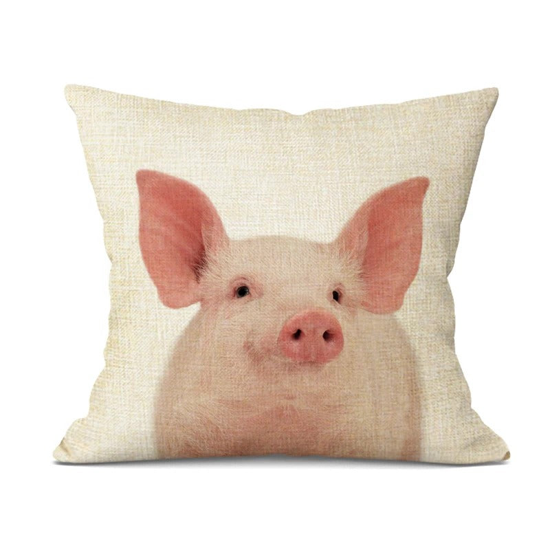 High quality fabric detail of the playful animal cushion cover