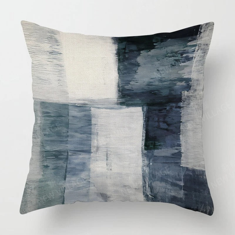 Back view of modern tricolor cushion cover with hidden zipper [[lstfy-media:15]]