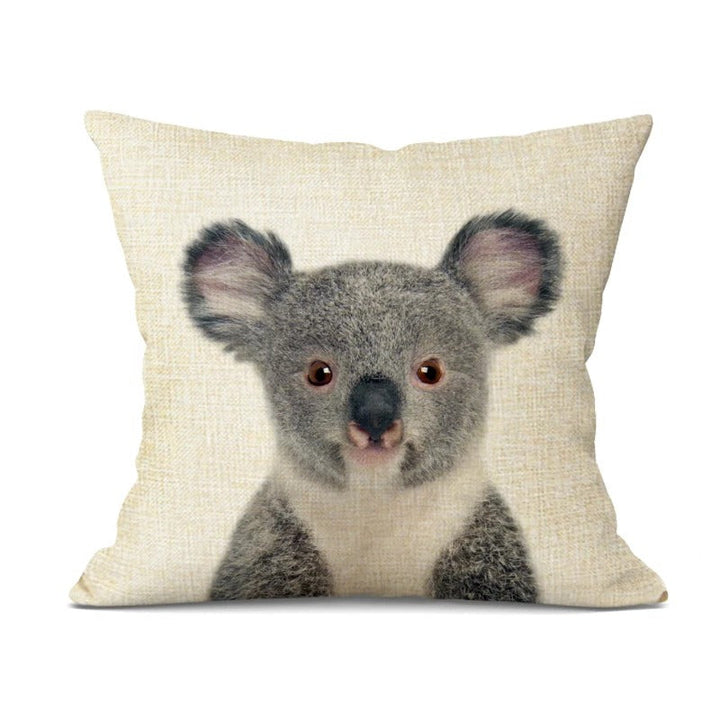 Throw pillow cover styled in a cozy bedroom setting for kids
