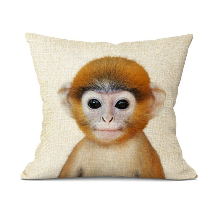 Full view of the decorative animal cushion cover ready for styling
