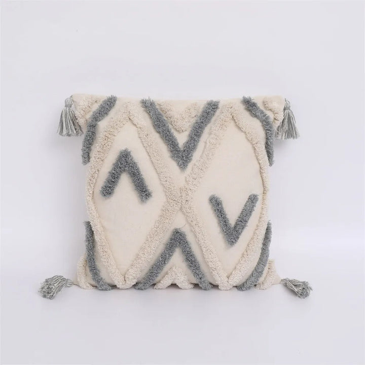 Elegant boho decor cushion cover with textured accents