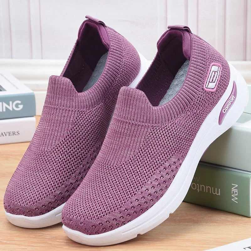 Pair of women's orthopedic athletic sneakers styled for daily wear