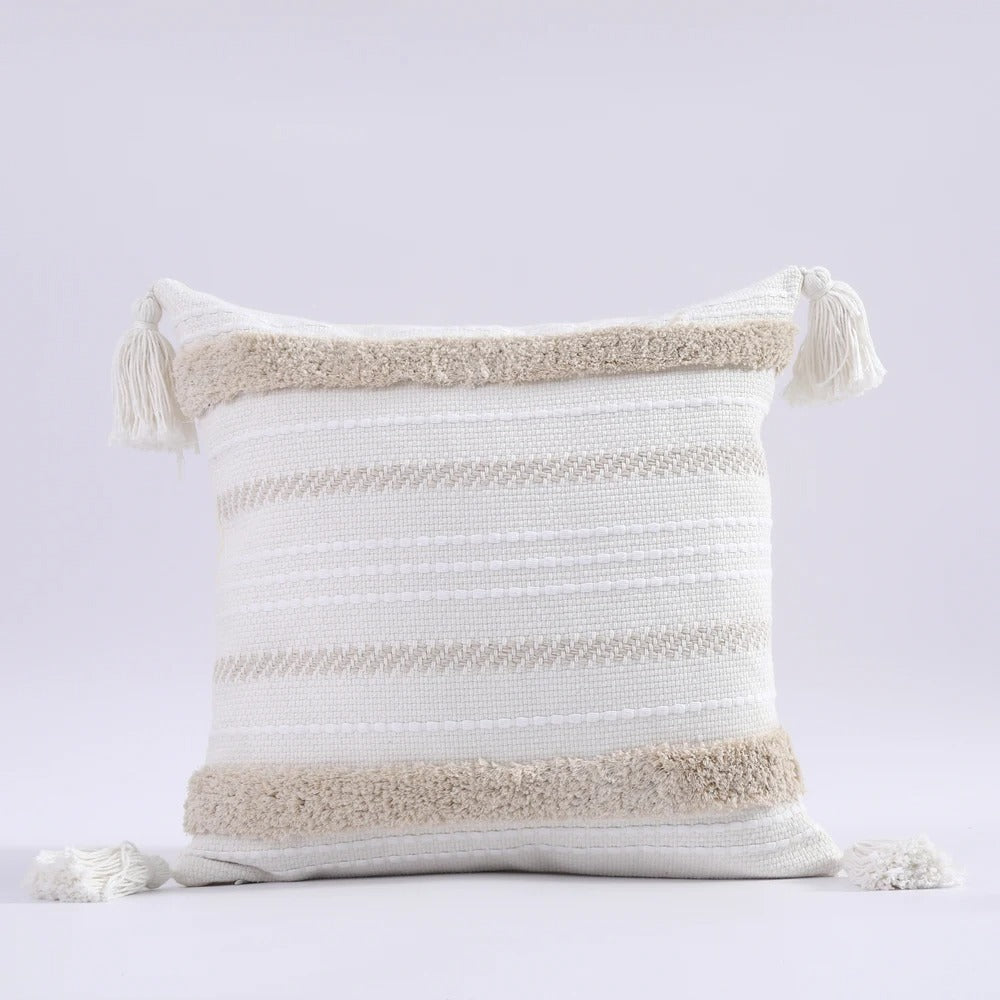 Final view of boho tufted cushion cover showcasing full design