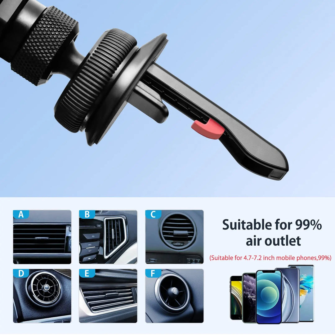 Compact car gadget air vent holder designed for safe driving navigation