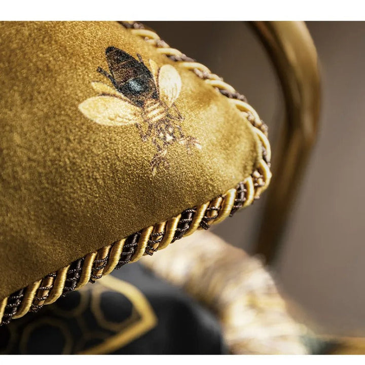 Soft home decor pillow case in rich fabric with gold accents