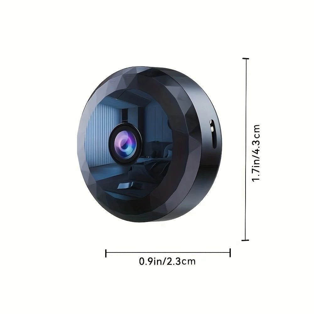 Compact WiFi camera placed on a shelf overlooking the room