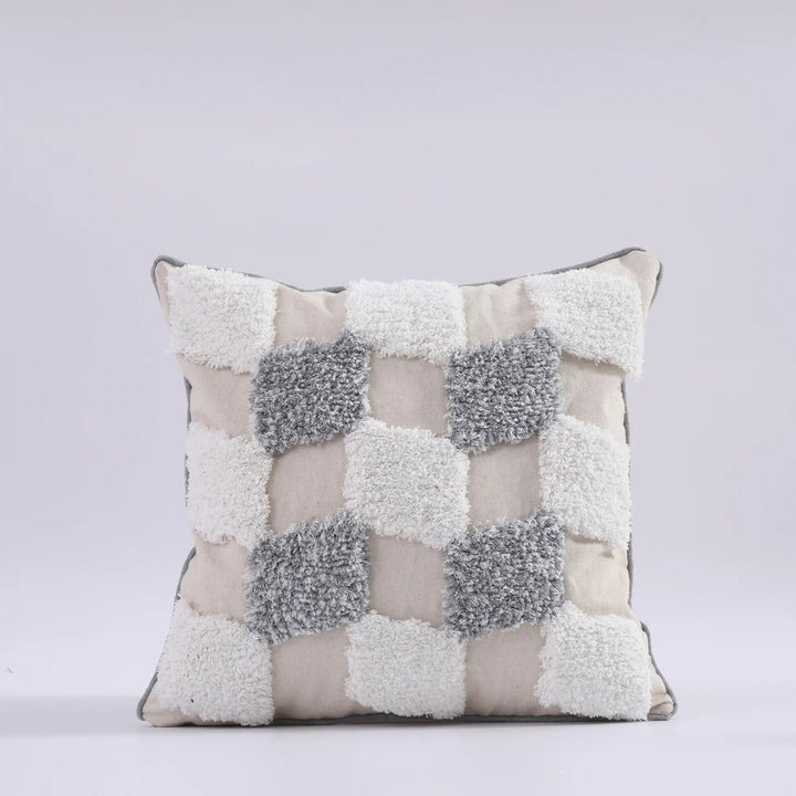 Boho tufted cushion cover with Moroccan design for living room decor