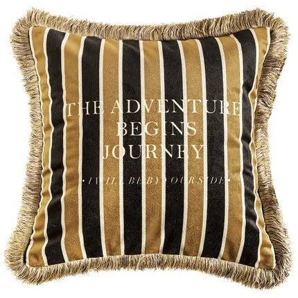 Square cushion cover featuring vibrant colors and golden bees