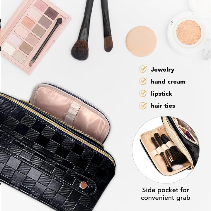Durable handle detail of the waterproof cosmetic bag for easy carrying