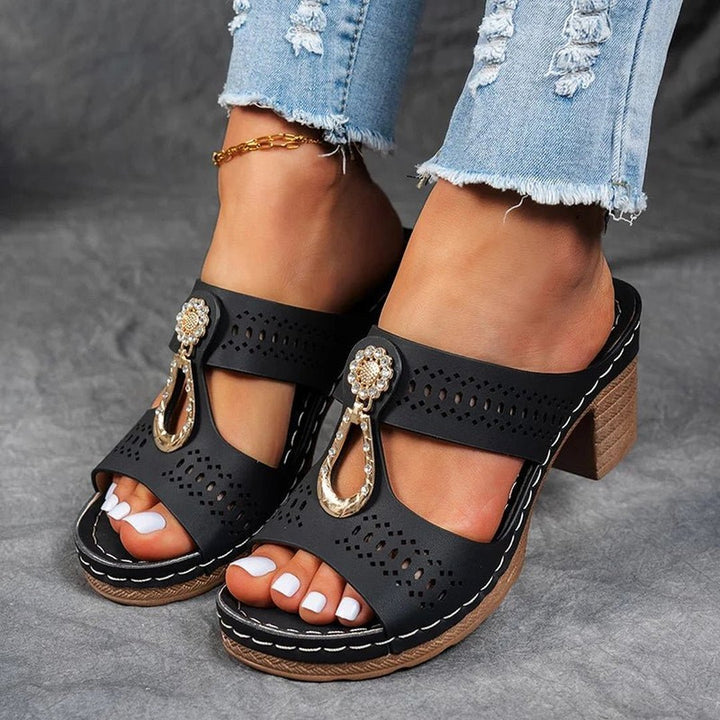 Comfortable summer sandals for women featuring supportive block heel design