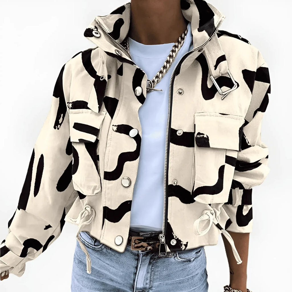 Eula | Women’s Abstract Print Cropped Jacket
