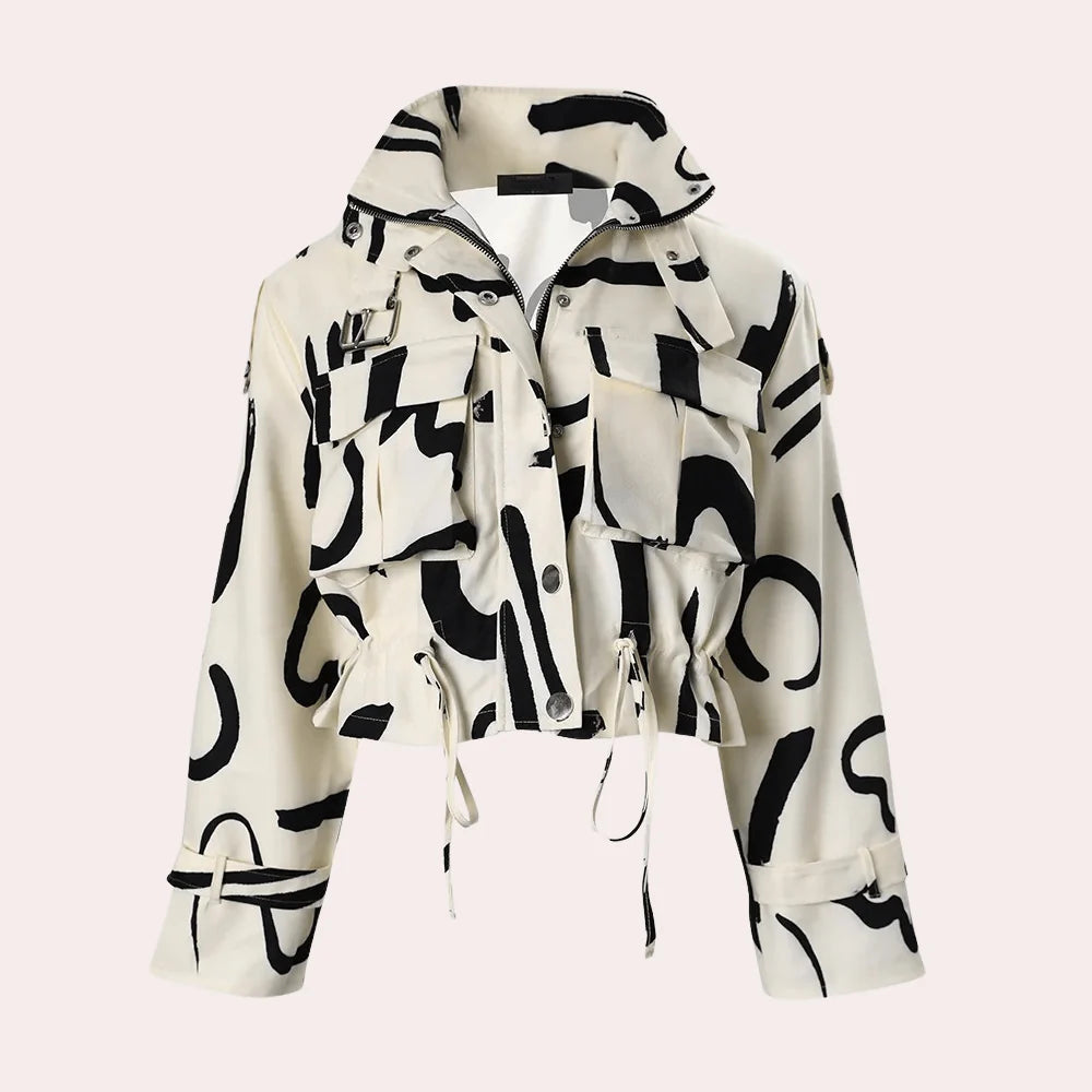Eula | Women’s Abstract Print Cropped Jacket