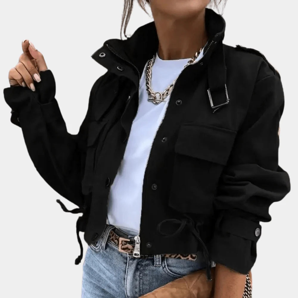 Eula | Women’s Abstract Print Cropped Jacket