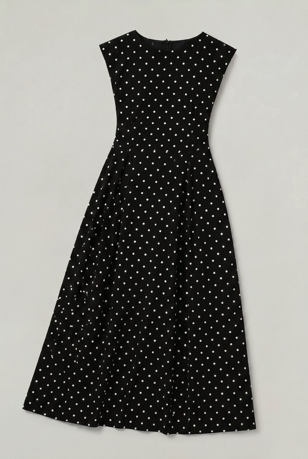 Elegant polka dot evening dress for women featuring a flared maxi skirt