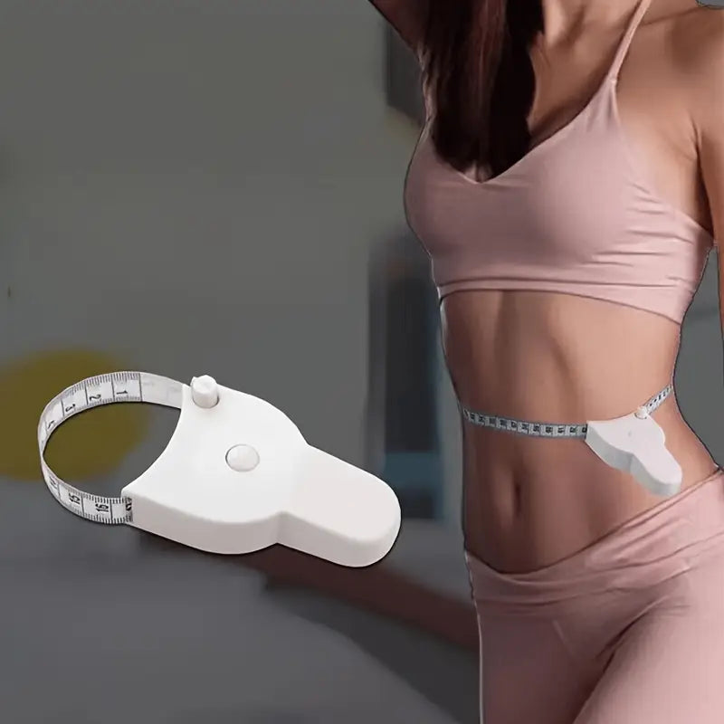 Ergonomic body measuring tape with automatic retraction for fitness tracking