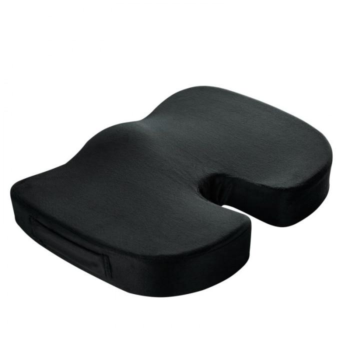 Ergonomic back pain relief cushion set showing contoured curves and breathable mesh