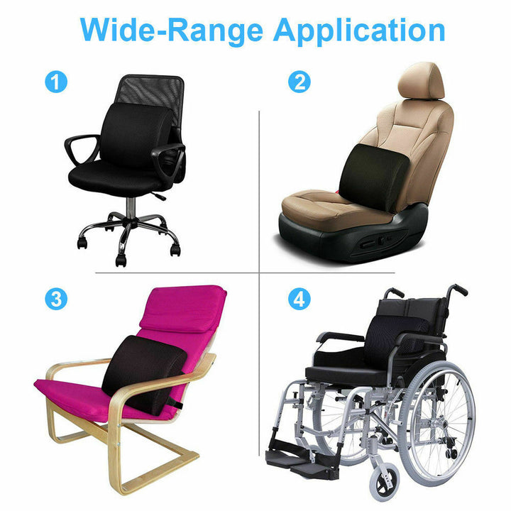 Back and seat cushion set for office chair shown from a top-down angle