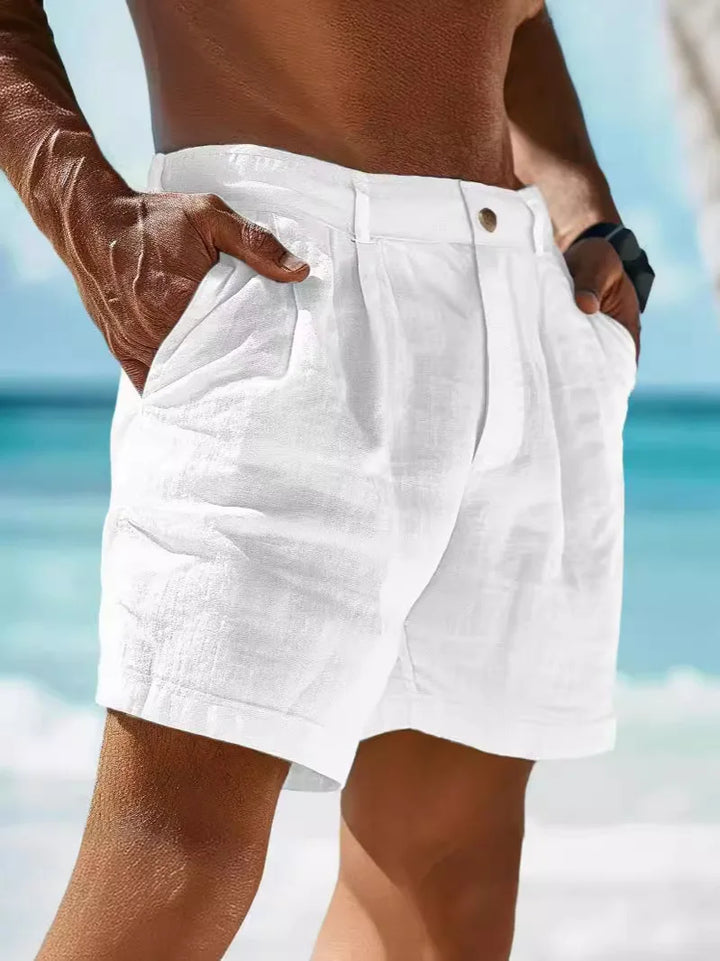 Dark blue mens fashion breathable summer shorts side view