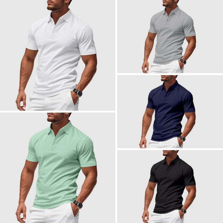 Stretchy athletic apparel mens polo shirt fabric close up