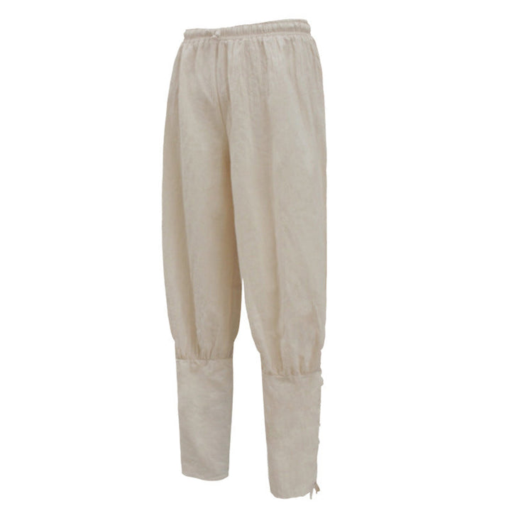 Historical costume outfit with gothic renaissance ruffled shirt and pirate pants