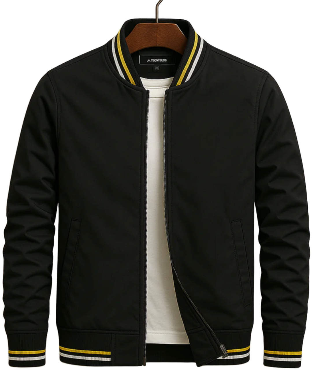 Casual outerwear mens fashion sports jacket with front zipper closure
