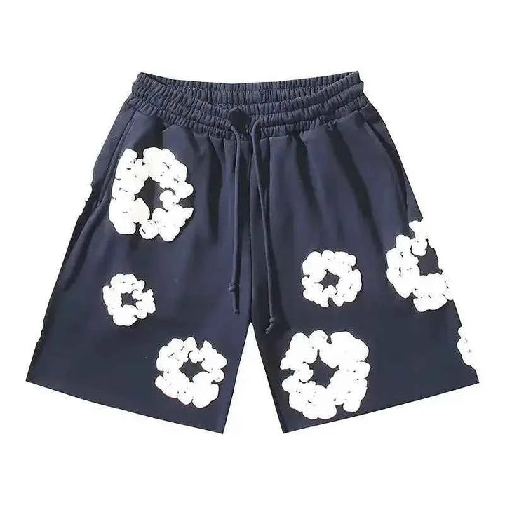 Casual streetwear floral shorts for men back view