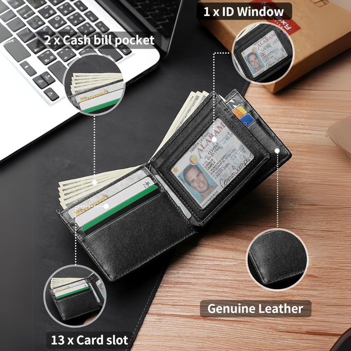 Compact black minimalist card holder and slim wallet for everyday carry