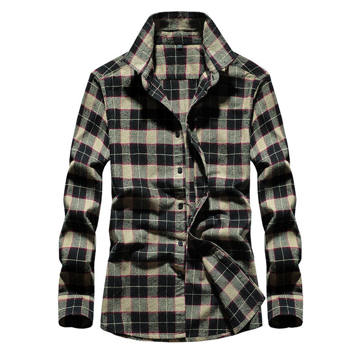 Stylish mens winter wear flannel shirt with traditional collar
